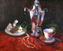 Coffee Urn, Cup, and Pearls
